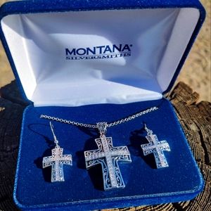 New in Box-Montana Silversmith Cross Set